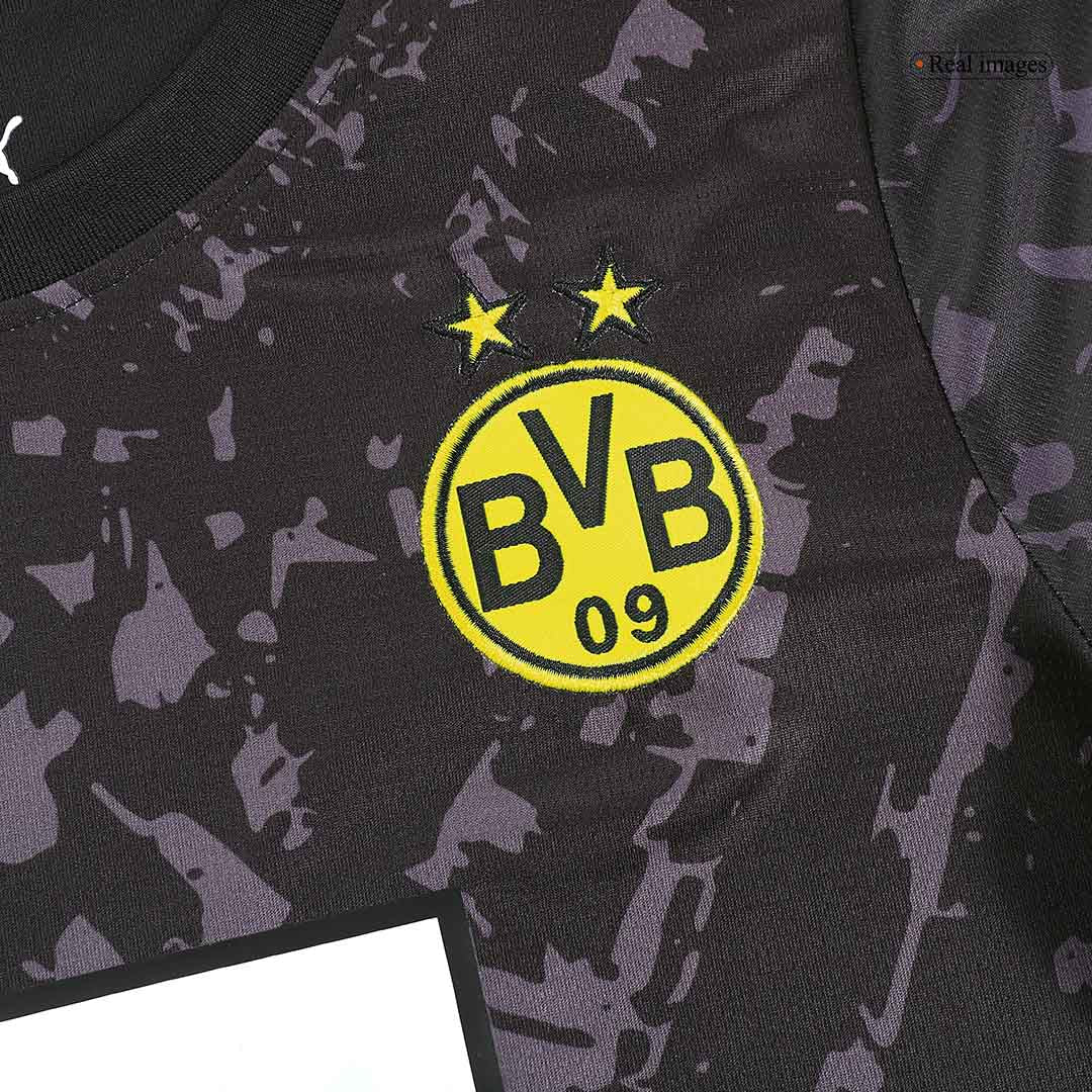 Kid's Borussia Dortmund Away Soccer Jersey Kit(Jersey+Shorts) 2023/24 Top Soccer Jerseys Store