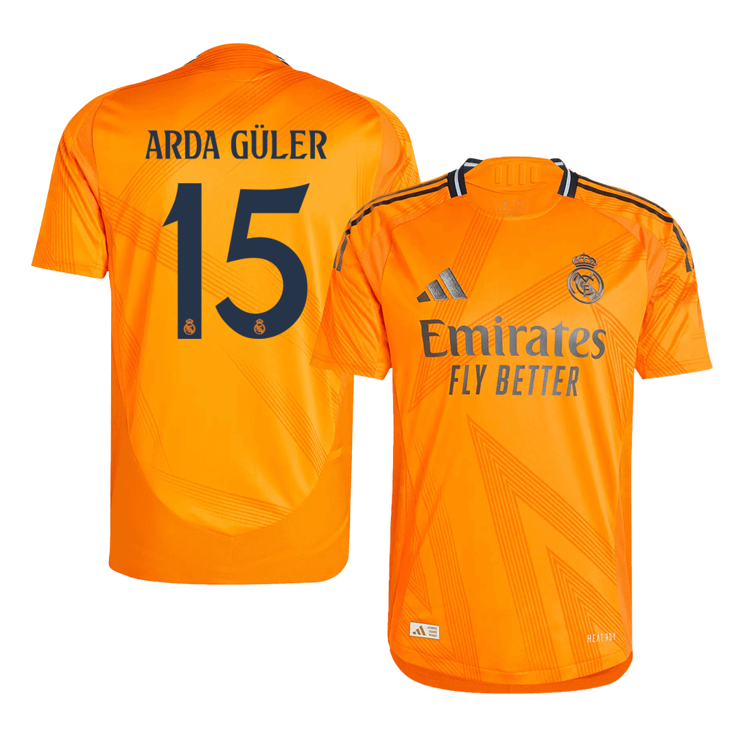 Player Version Arda Güler #15 Real Madrid Away Soccer Jersey 2024/25 Top Soccer Jerseys Store