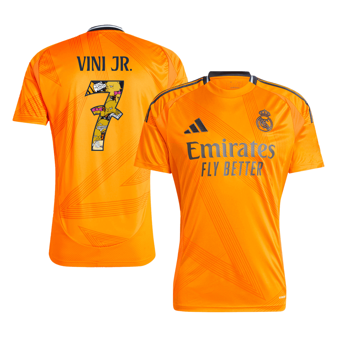 VINI JR. #7 Real Madrid Away Soccer Jersey 2024/25 - Bear Champ Font Top Soccer Jerseys Store