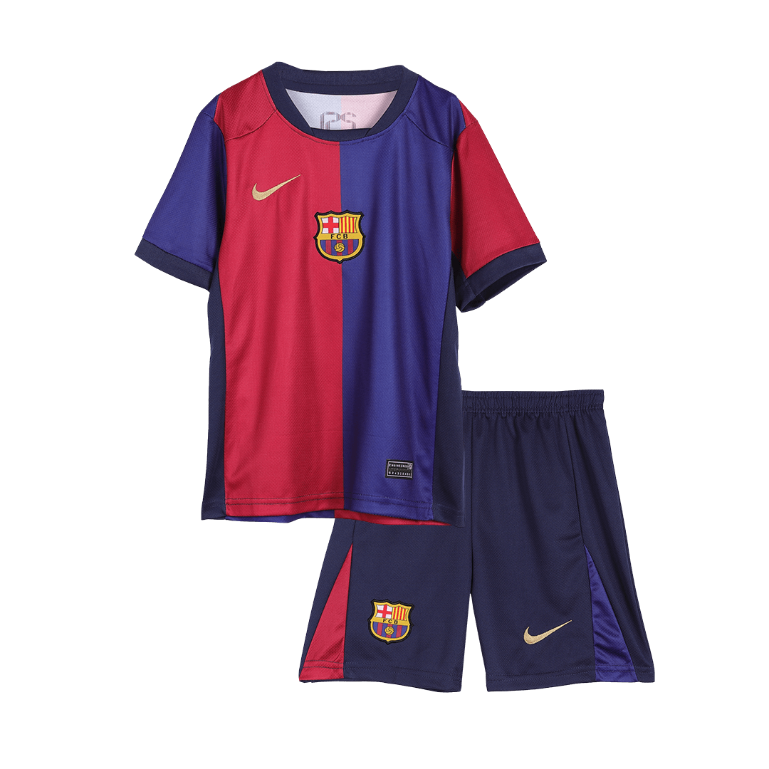 Kid's Barcelona Home Soccer Jersey Kit(Jersey+Shorts) 2024/25-Spotify Logo Without Text Top Soccer Jerseys Store