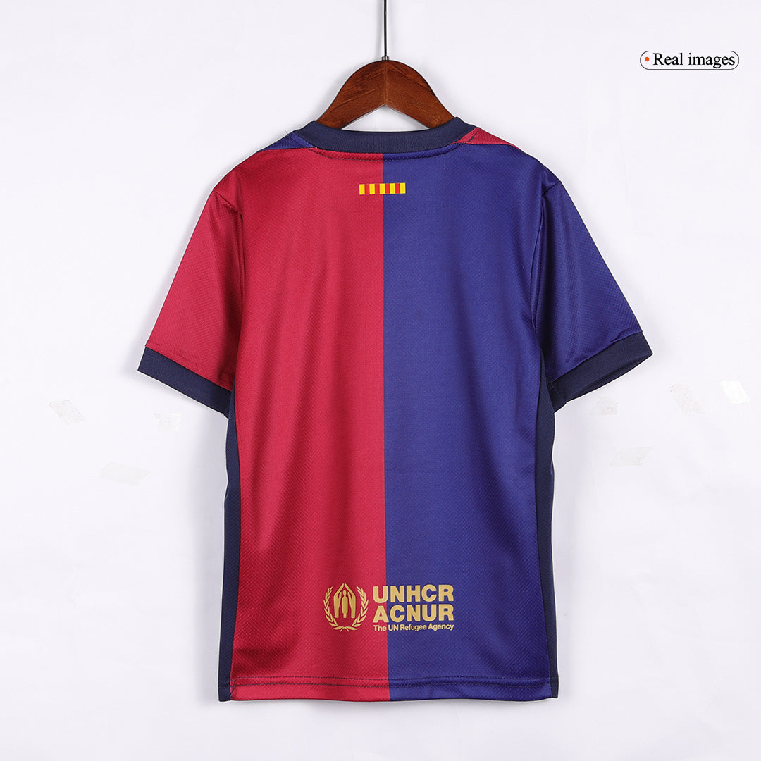 Kid's Barcelona Home Soccer Jersey Kit(Jersey+Shorts) 2024/25-Spotify Logo Without Text Top Soccer Jerseys Store