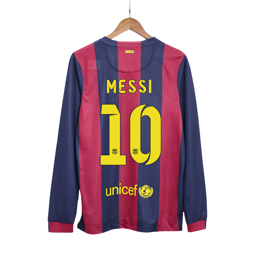 Retro MESSI #10 2014/15 Barcelona Home Long Sleeve Soccer Jersey Top Soccer Jerseys Store