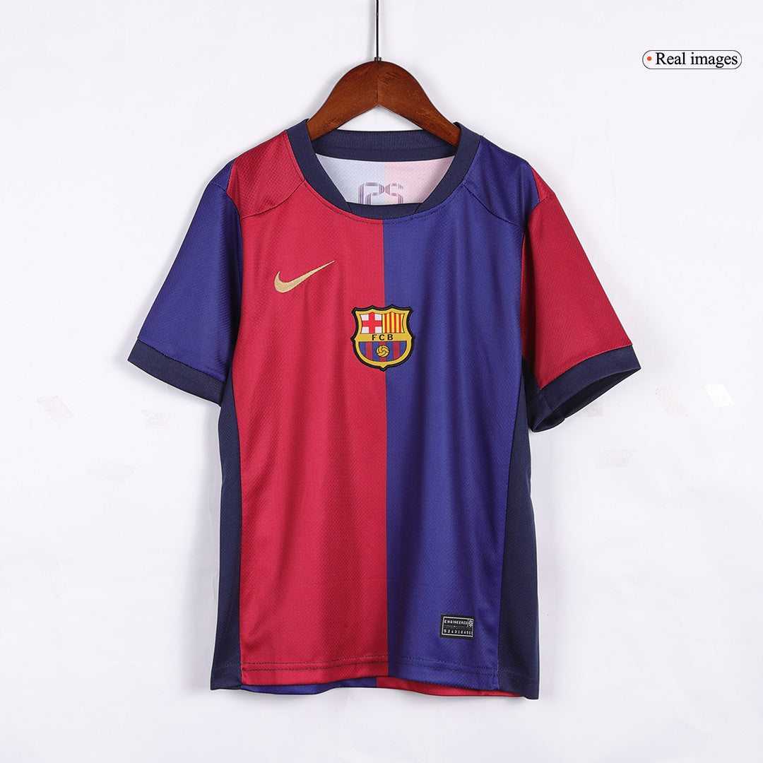 Kid's Barcelona Home Soccer Jersey Kit(Jersey+Shorts) 2024/25-Spotify Logo Without Text Top Soccer Jerseys Store