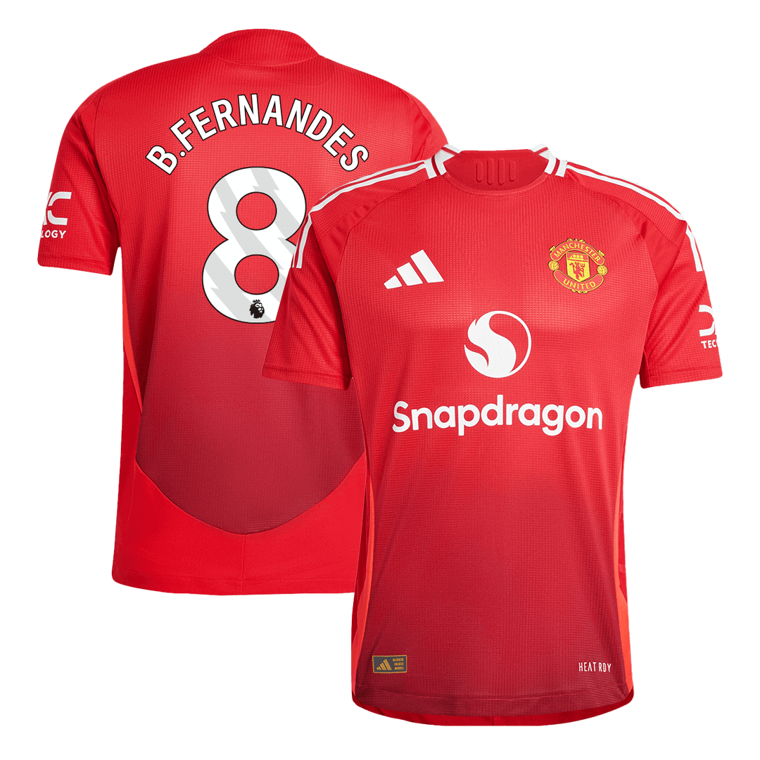 Player Version B.FERNANDES #8 Manchester United Home Soccer Jersey 2024/25 Top Soccer Jerseys Store