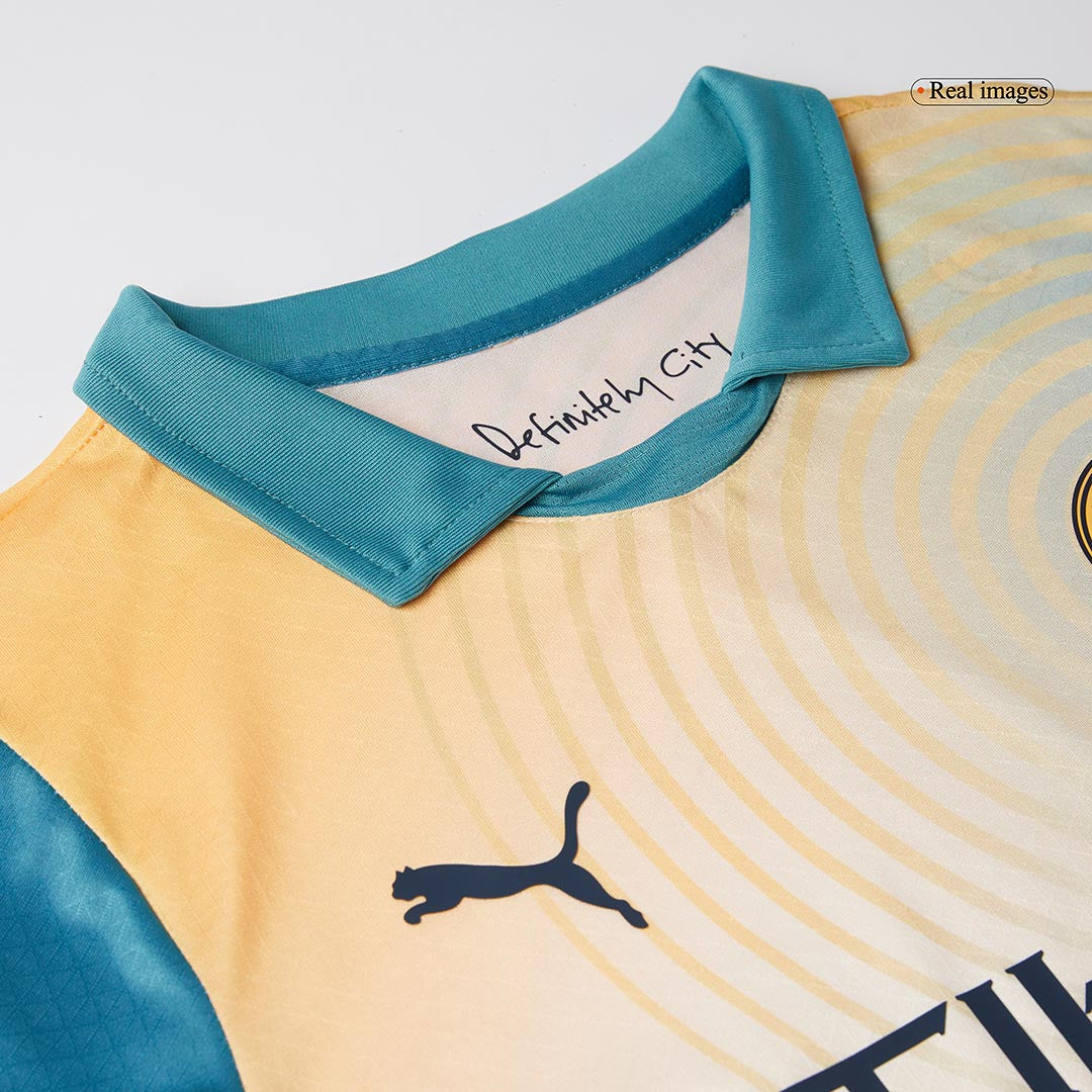 Player Version HAALAND #9 Manchester City Fourth Away Soccer Jersey 2024/25- Definitely City (UCL) Top Soccer Jerseys Store