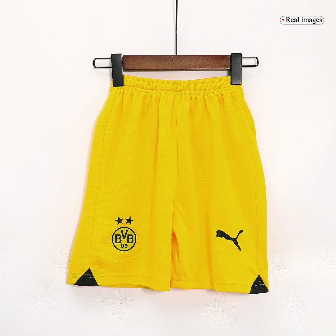 Kid's Borussia Dortmund Away Soccer Jersey Kit(Jersey+Shorts) 2023/24 Top Soccer Jerseys Store