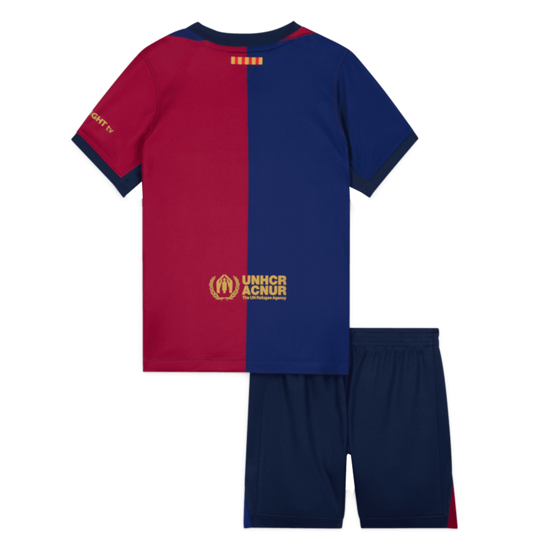Kid's Barcelona Home Soccer Jersey Kit(Jersey+Shorts) 2024/25-Spotify Logo Without Text Top Soccer Jerseys Store