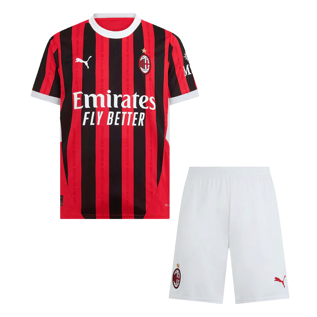 AC Milan Home Soccer Jersey Kit(Jersey+Shorts) 2024/25 Top Soccer Jerseys Store