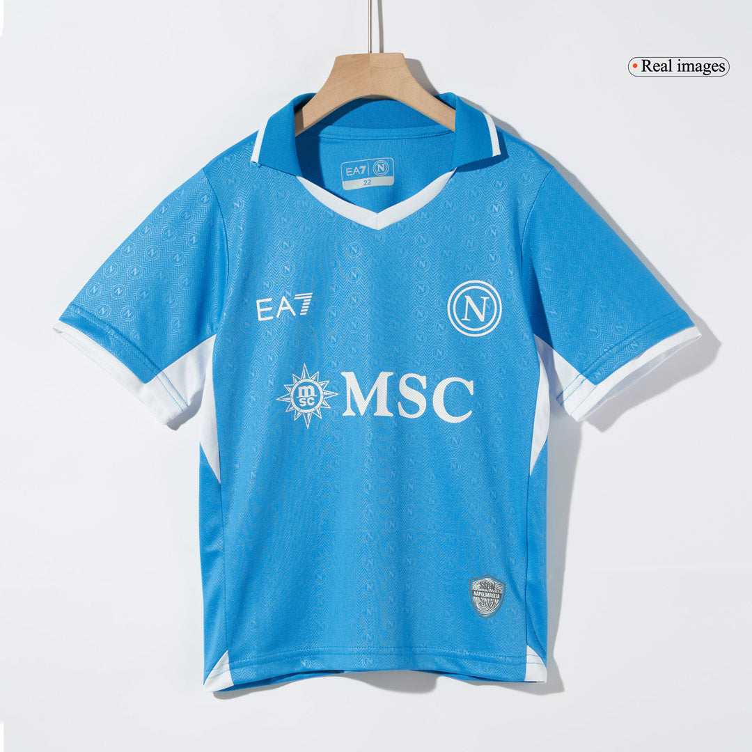 Kid's Napoli Home Soccer Jersey Kit(Jersey+Shorts) 2024/25 Top Soccer Jerseys Store