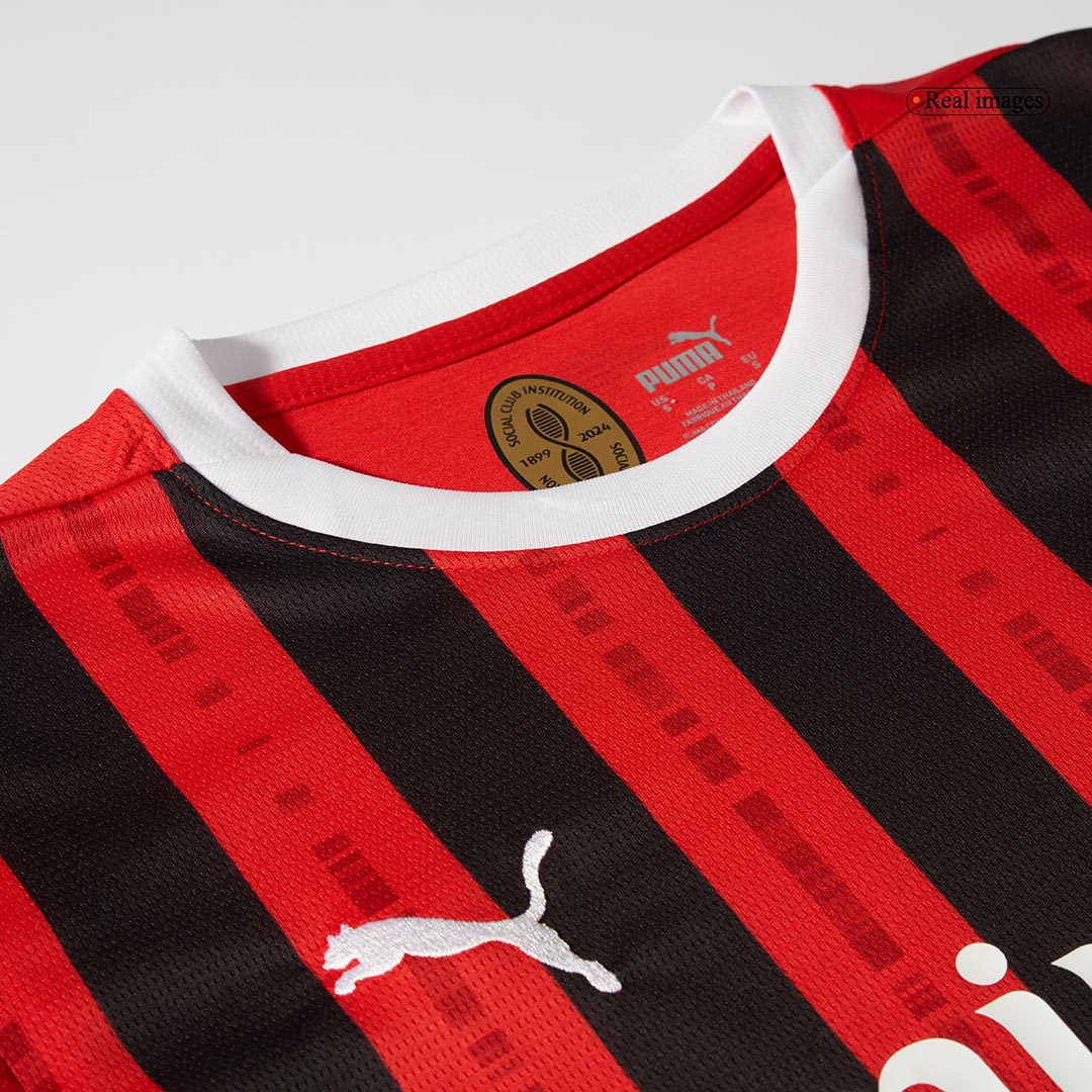 AC Milan Home Long Sleeve Soccer Jersey 2024/25 Top Soccer Jerseys Store