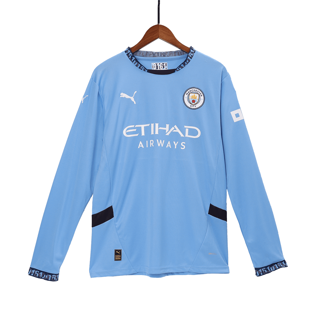 Manchester City Home Long Sleeve Soccer Jersey 2024/25 Top Soccer Jerseys Store
