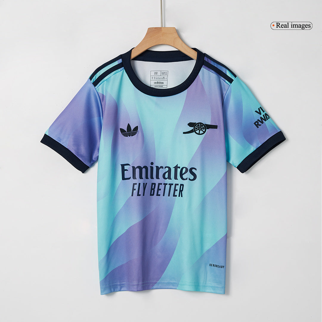 Kid's Arsenal Third Away Soccer Jersey Kit(Jersey+Shorts) 2024/25 Top Soccer Jerseys Store