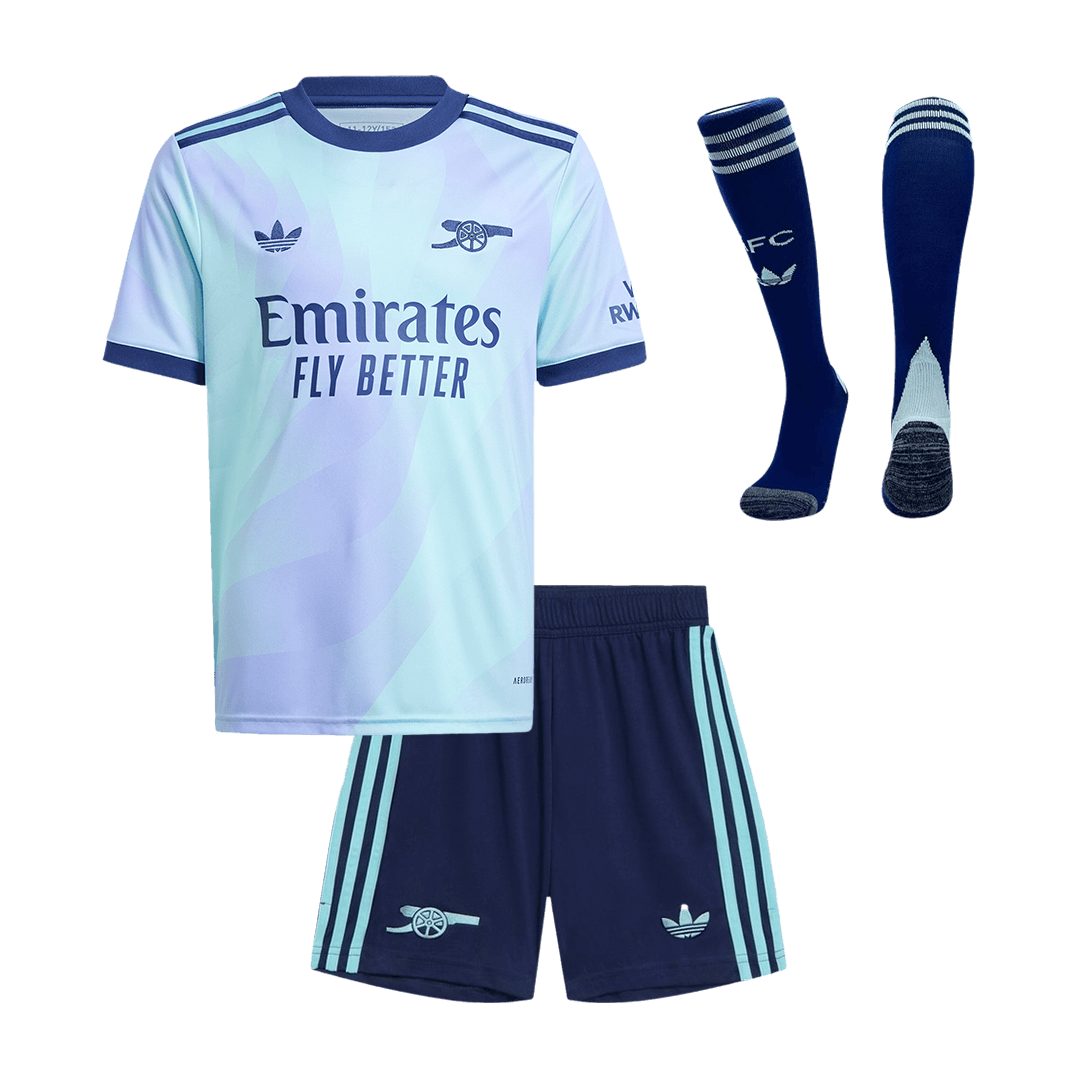Kid's Arsenal Third Away Soccer Jersey Kit(Jersey+Shorts+Socks) 2024/25 Top Soccer Jerseys Store