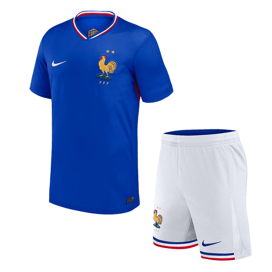 [Super jakość] Męska koszulka domowa France (koszulka + spodenki) Zestaw Euro 2024 Pro Koszulki Pilkar Skie