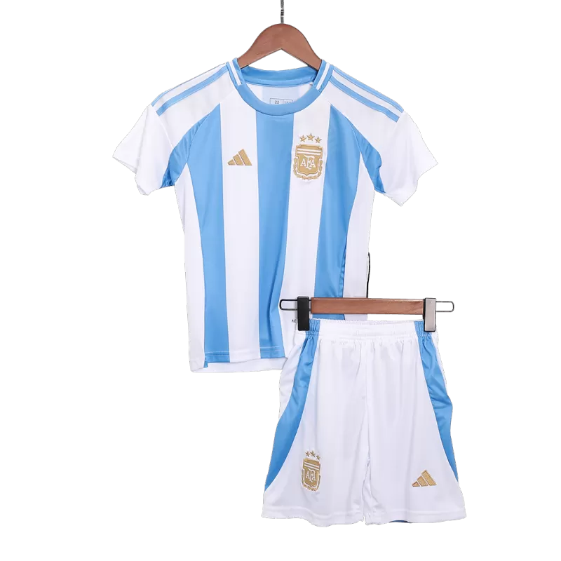 Argentina Domowe Dziecięce Koszulki Piłkarskie Zestaw Copa America 2024 Pro Koszulki Pilkar Skie