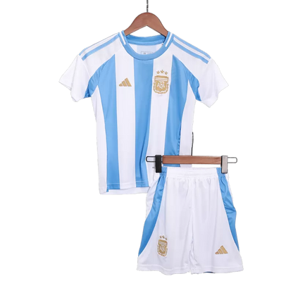 Argentina Domowe Dziecięce Koszulki Piłkarskie Zestaw Copa America 2024 Pro Koszulki Pilkar Skie