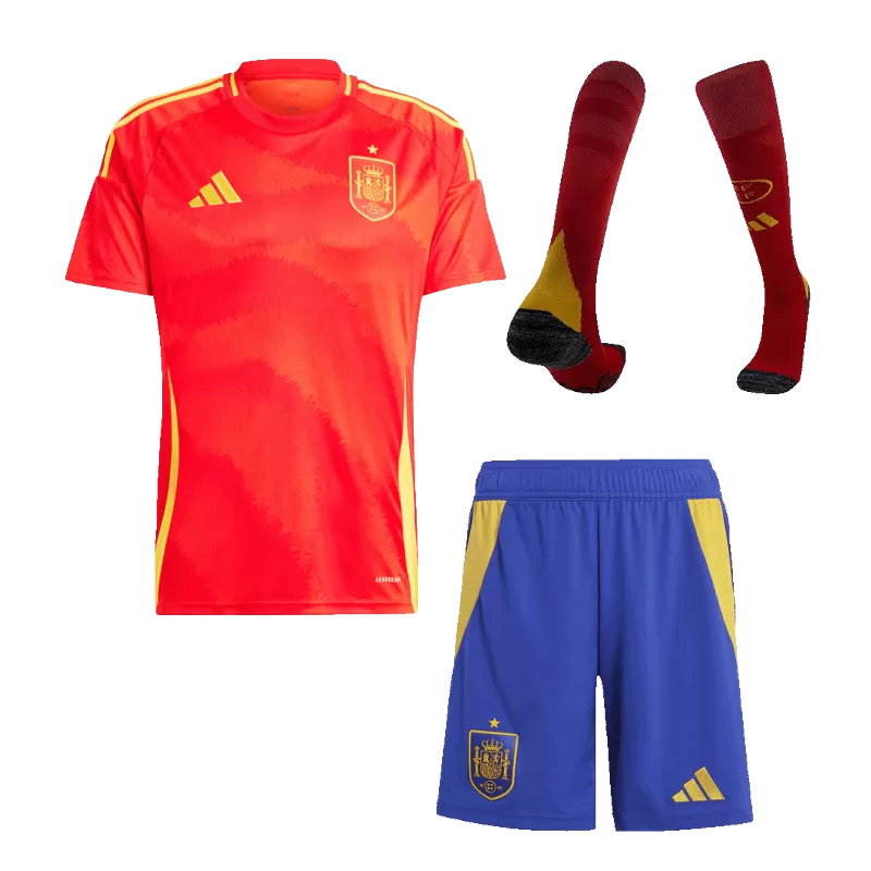 Zestaw koszulek piłkarskich reprezentacji Spain (koszulka + spodenki + skarpetki) 2024/25 Pro Koszulki Pilkar Skie