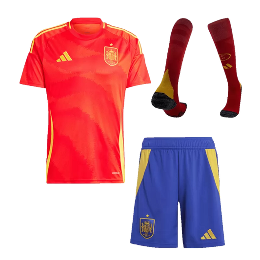 Zestaw koszulek piłkarskich reprezentacji Spain (koszulka + spodenki + skarpetki) 2024/25 Pro Koszulki Pilkar Skie
