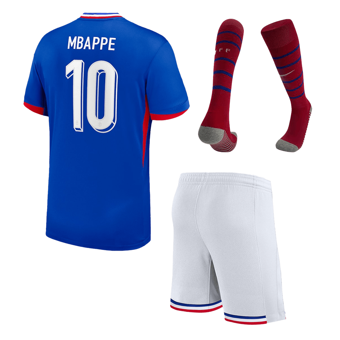 Dziecięce France MBAPPE #10 Koszulki domowe Pełny zestaw Euro 2024 Pro Koszulki Pilkar Skie
