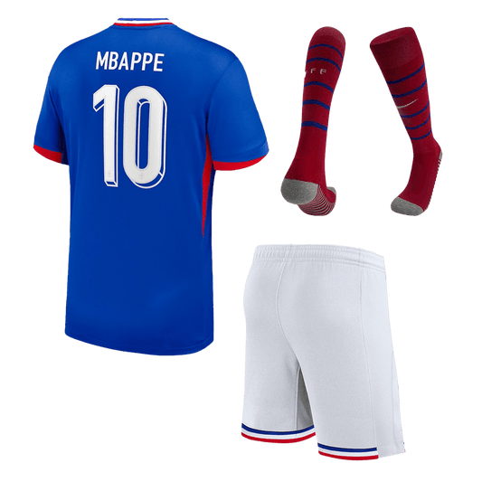 Dziecięce France MBAPPE #10 Koszulki domowe Pełny zestaw Euro 2024 Pro Koszulki Pilkar Skie