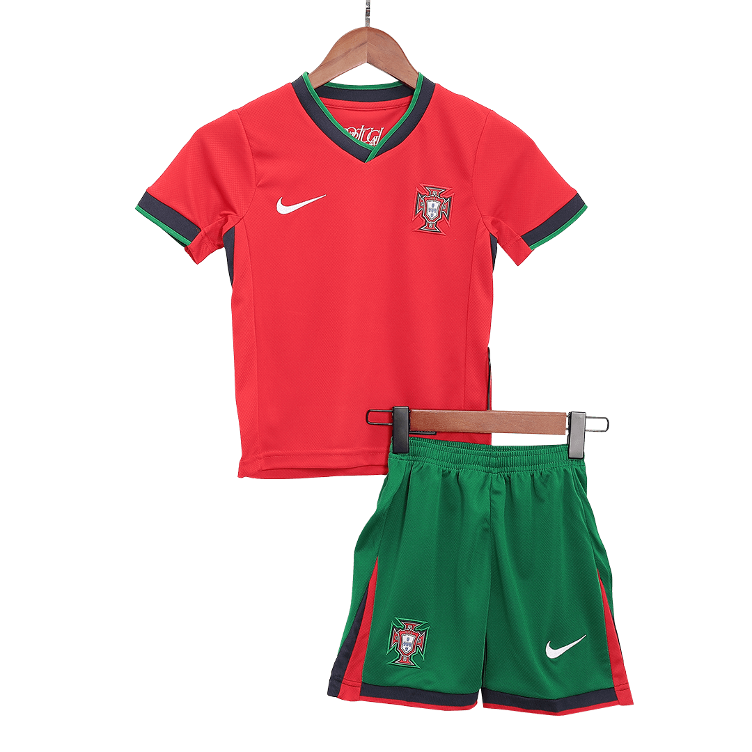 Dziecięcy zestaw koszulek domowych Portugalii (koszulka + spodenki) Euro 2024 Pro Koszulki Pilkar Skie