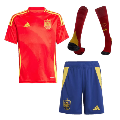 Dziecięcy zestaw koszulek piłkarskich Spain (koszulka + spodenki + skarpetki) 2024/25 Pro Koszulki Pilkar Skie