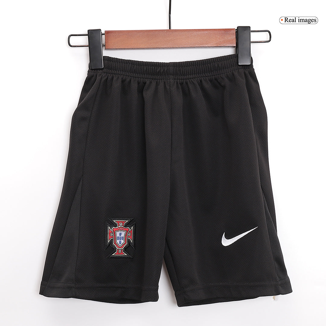 Dziecięce koszulki wyjazdowe Portugalii na Euro 2024 (krótkie + spodenki + skarpetki) Pro Koszulki Pilkar Skie