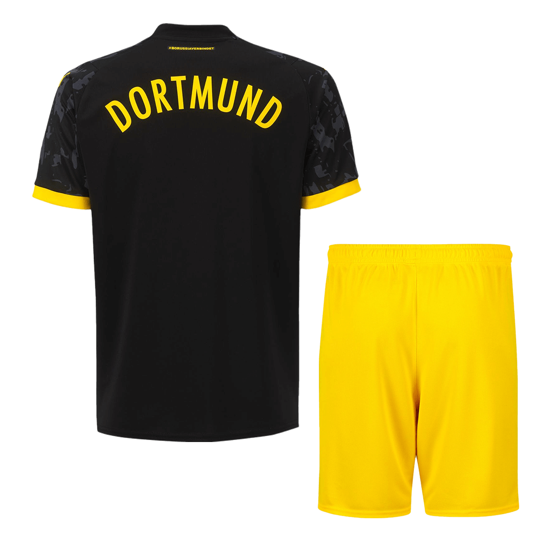 Kid's Borussia Dortmund Away  Soccer Jersey Kit(Jersey+Shorts) 2023/24 Top Soccer Jerseys Store