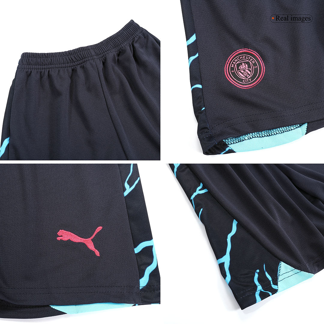 Kid's Manchester City Third Away  Soccer Jersey Kit(Jersey+Shorts) 2023/24 Top Soccer Jerseys Store
