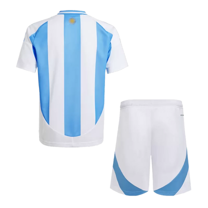 Argentina Domowe Dziecięce Koszulki Piłkarskie Zestaw Copa America 2024 Pro Koszulki Pilkar Skie