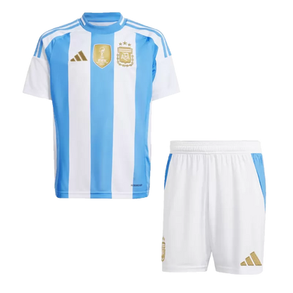 Argentina Domowe Dziecięce Koszulki Piłkarskie Zestaw Copa America 2024 Pro Koszulki Pilkar Skie
