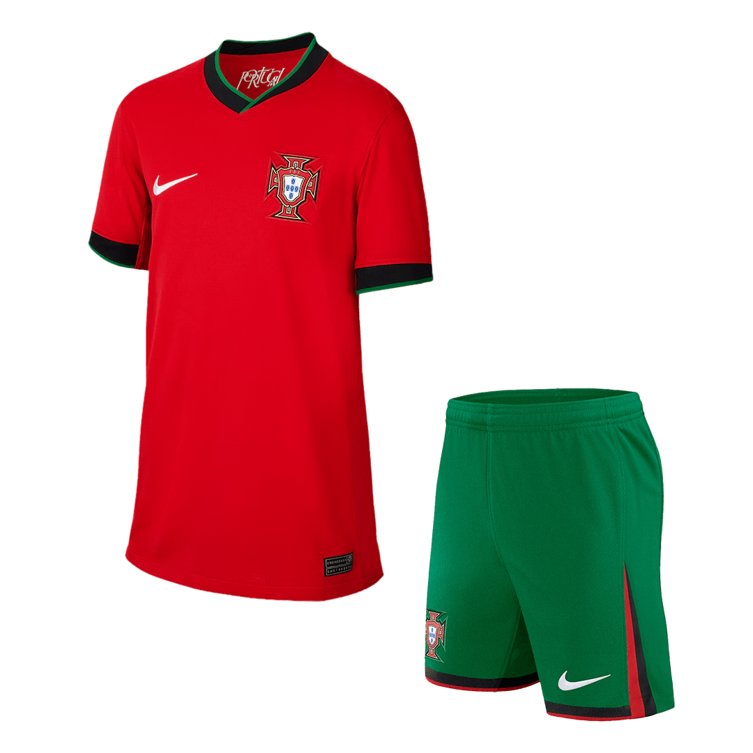 Dziecięcy zestaw koszulek domowych Portugalii (koszulka + spodenki) Euro 2024 Pro Koszulki Pilkar Skie