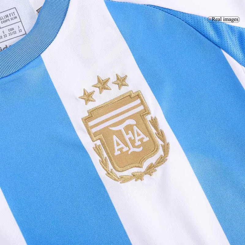 Argentina Domowe Dziecięce Koszulki Piłkarskie Zestaw Copa America 2024 Pro Koszulki Pilkar Skie