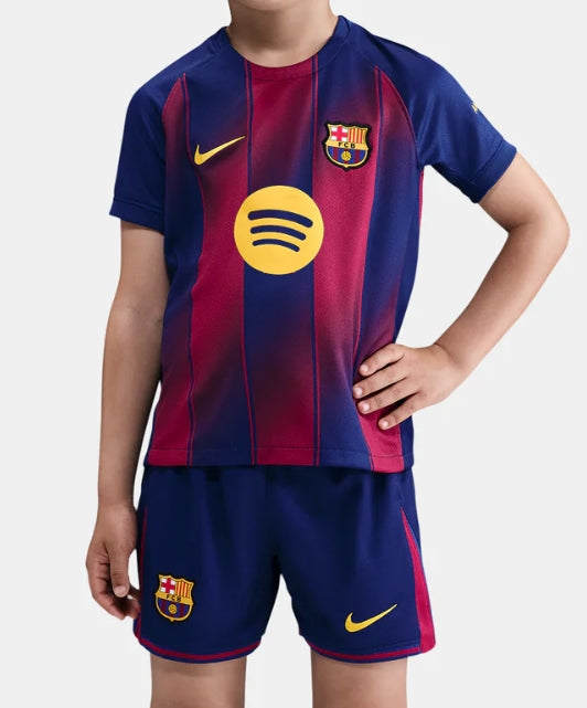 Dziecięce koszulki domowe Barcelona Soccer (koszulka + spodenki) 2025/26 Pro Koszulki Pilkar Skie