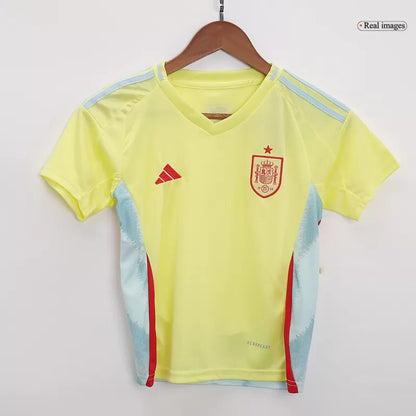 Dziecięcy zestaw wyjazdowy reprezentacji Spain na EURO 2024/25 (koszulka + spodenki) Pro Koszulki Pilkar Skie
