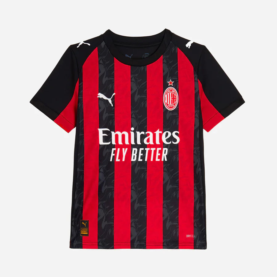 Dziecięcy AC Milan Home Soccer Jersey Kit (Koszulka + Spodenki) 2025/26 Top Soccer Jerseys Store