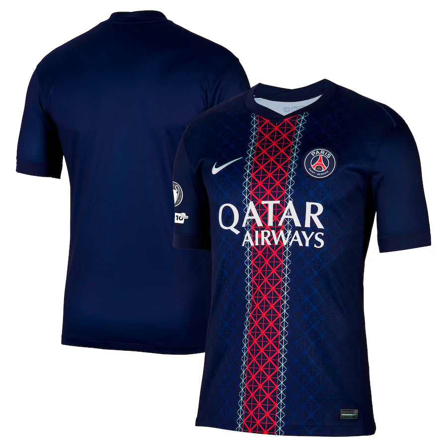 Koszulka meczowa PSG 2025-26 z plakietką Ligi Mistrzów i 10. rocznicy Fundacji UEFA Pro Koszulki Pilkar Skie