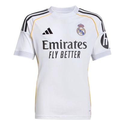Dziecięcy zestaw piłkarski Real Madrid Home Soccer Jersey (koszulka + spodenki + skarpetki) 2025/26 Pro Koszulki Pilkar Skie