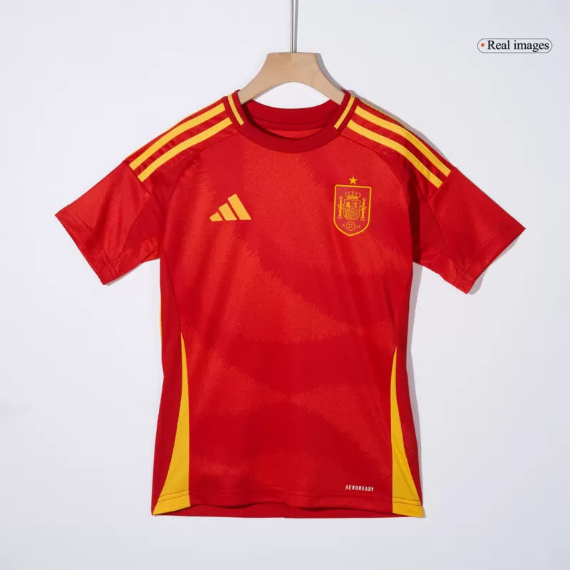 Dziecięcy zestaw koszulek piłkarskich Spain (koszulka + spodenki) 2024/25 Pro Koszulki Pilkar Skie