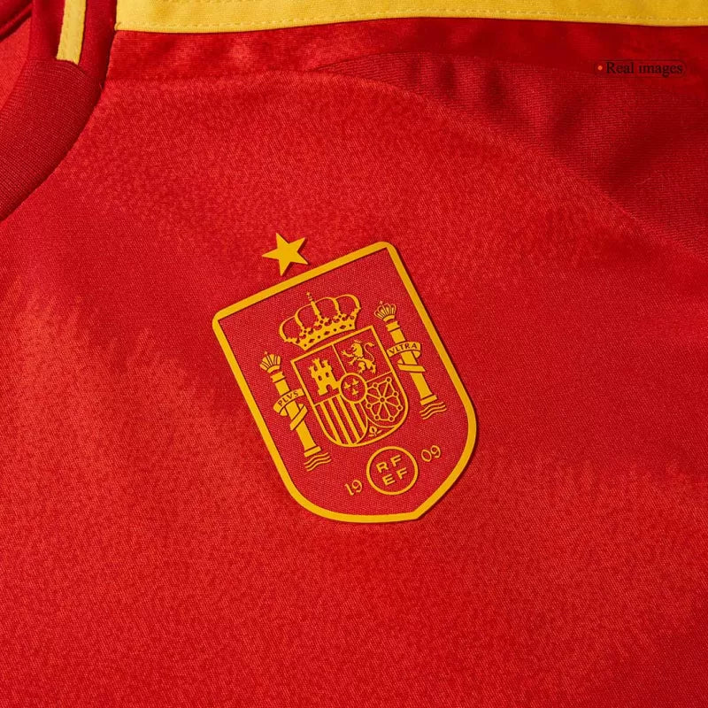 Dziecięcy zestaw koszulek piłkarskich Spain (koszulka + spodenki + skarpetki) 2024/25 Pro Koszulki Pilkar Skie