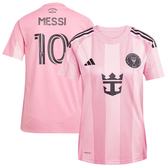 Koszulka piłkarska domowa damska Messi #10 Inter Miami CF 2025 Pro Koszulki Pilkar Skie