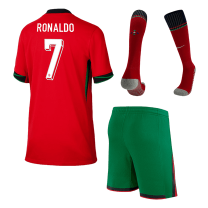 Dziecięca Portugal RONALDO #7 Koszulki domowe Pełny zestaw Euro 2024 Pro Koszulki Pilkar Skie