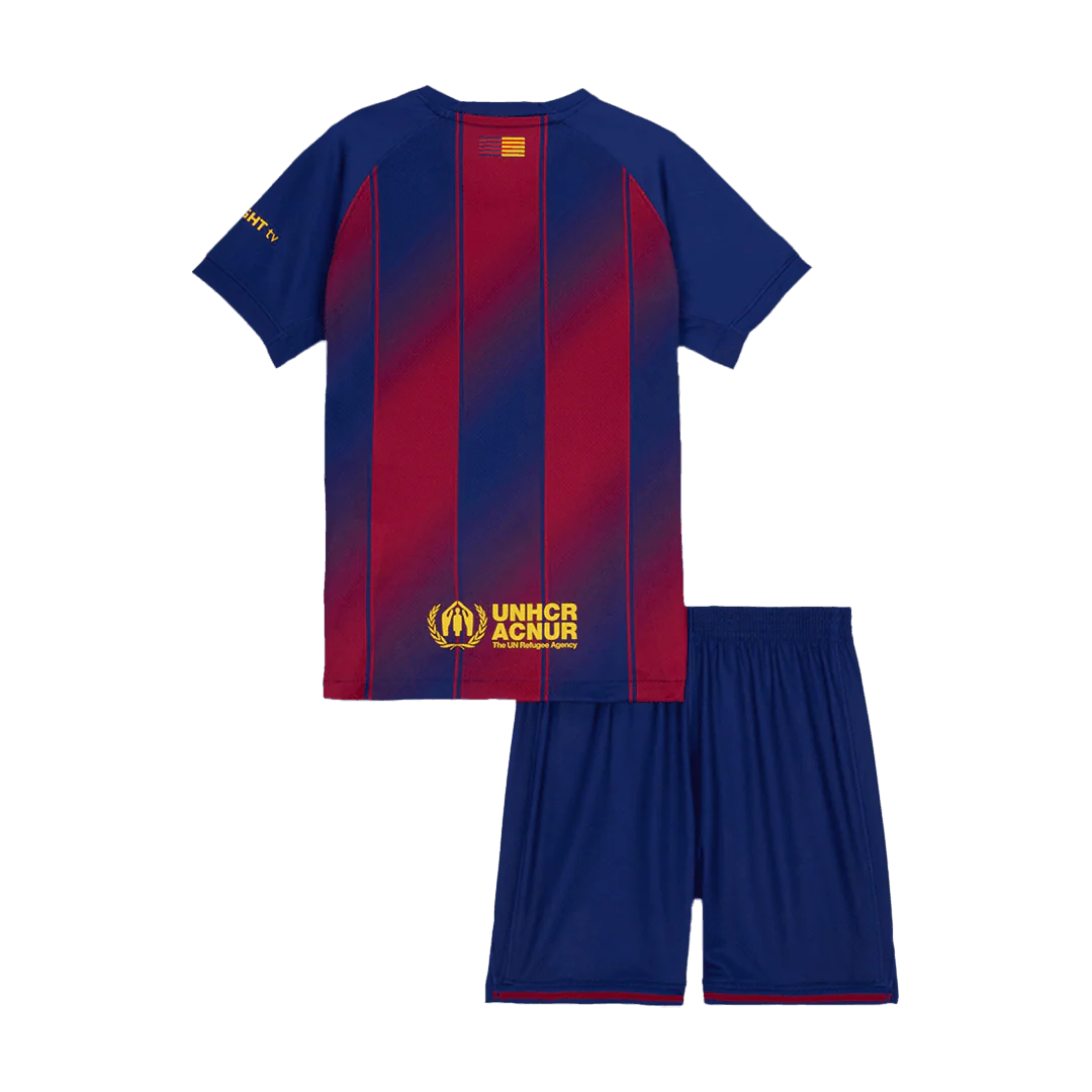 Dziecięce koszulki domowe Barcelona Soccer (koszulka + spodenki) 2025/26 Pro Koszulki Pilkar Skie