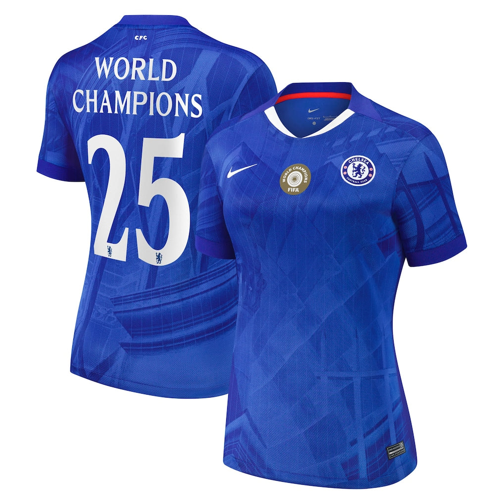 Women's Chelsea Cup Home Soccer Jersey2025-26 with World Champions 25 chest badge Top Koszulki Pilka Sklep