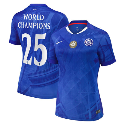 Women's Chelsea Cup Home Soccer Jersey2025-26 with World Champions 25 chest badge Top Koszulki Pilka Sklep