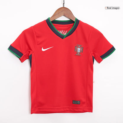 Dziecięce koszulki domowe Portugalii Pełny zestaw Euro 2024 Pro Koszulki Pilkar Skie