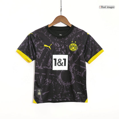 Kid's Borussia Dortmund Away  Soccer Jersey Kit(Jersey+Shorts) 2023/24 Top Soccer Jerseys Store