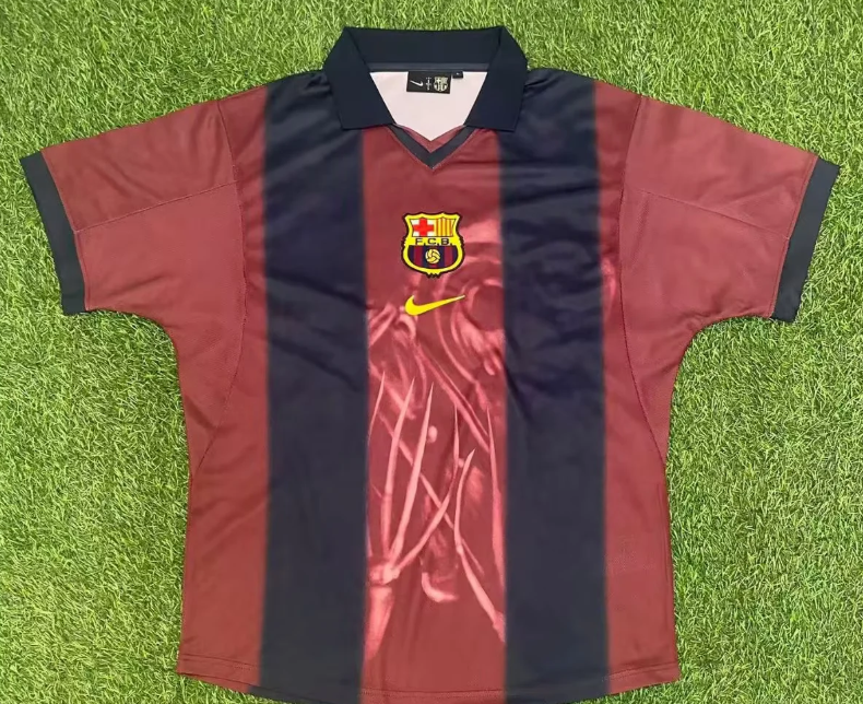 Travis Scott Cactus Jack x FC Barcelona Retro 2000/01 Koszulka domowa Skeleton 