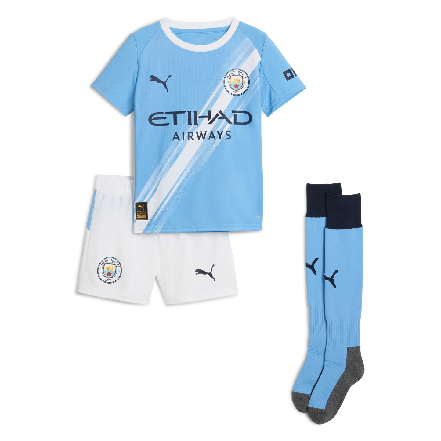 Dziecięcy zestaw koszulek piłkarskich Manchester City Home Soccer (koszulka + spodenki + skarpetki) 2025/26 Top Soccer Jerseys Store