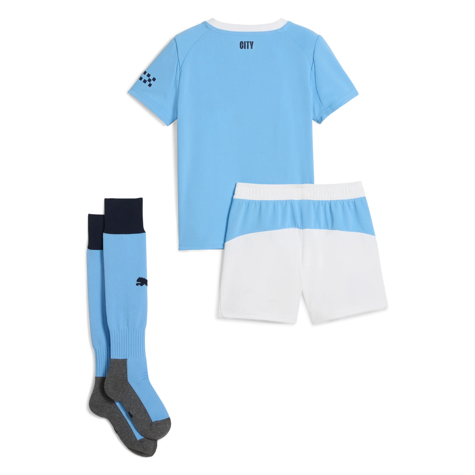 Dziecięcy zestaw koszulek piłkarskich Manchester City Home Soccer (koszulka + spodenki + skarpetki) 2025/26 Top Soccer Jerseys Store